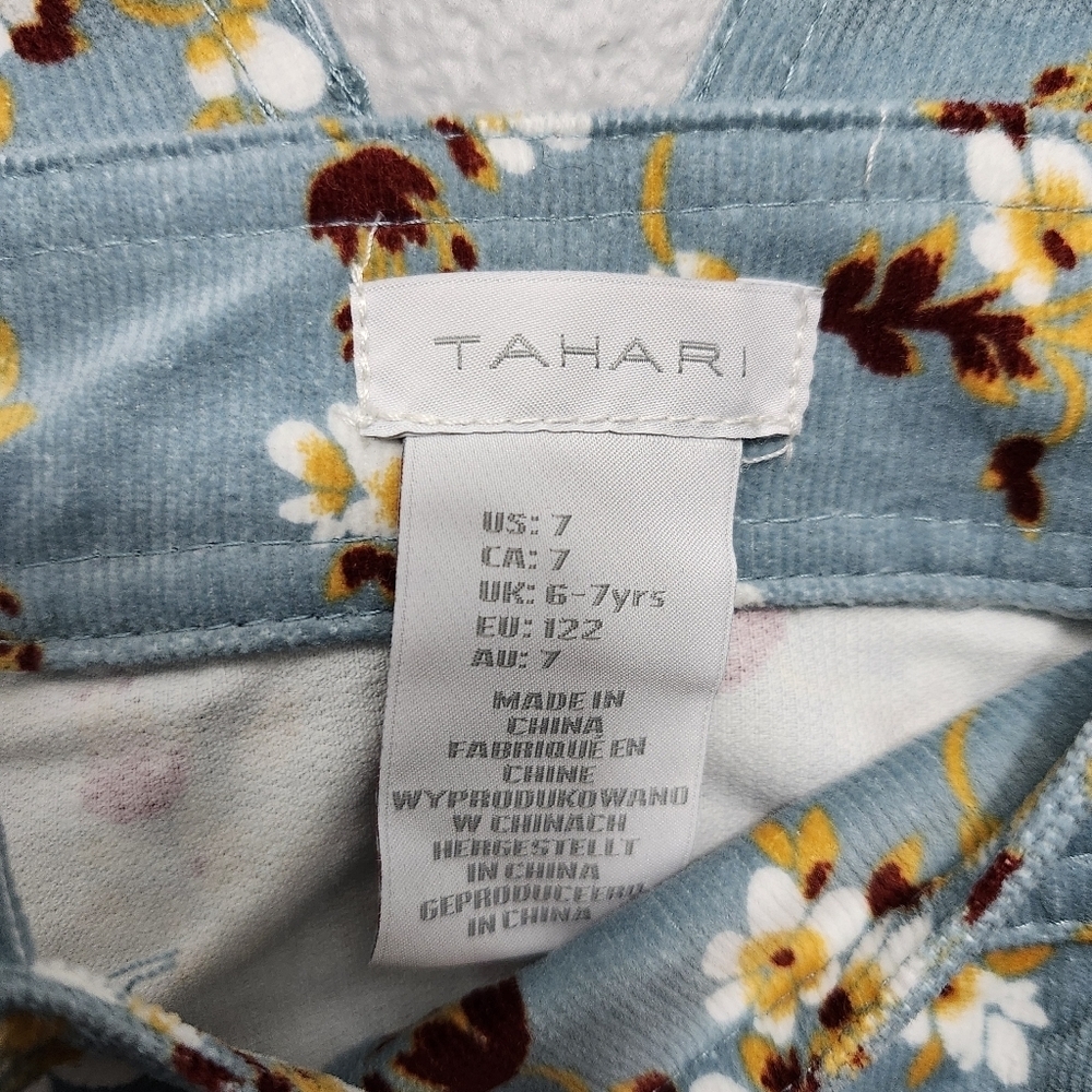 Tahari girl's floral dress size 7 blue and yellow - Picture 6 of 7